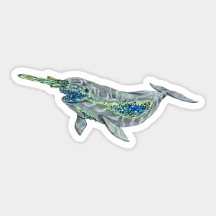 Narwhal Geode Sticker